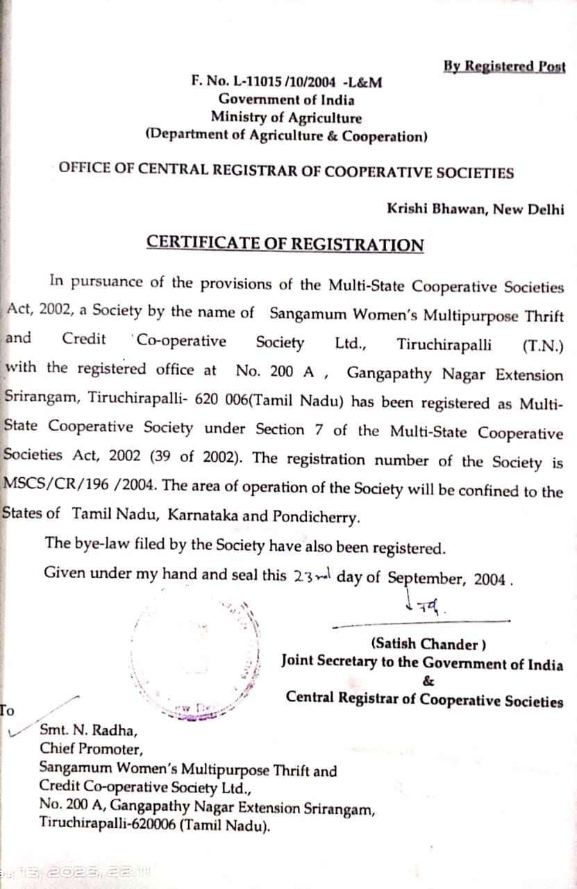 Registration Certificate 